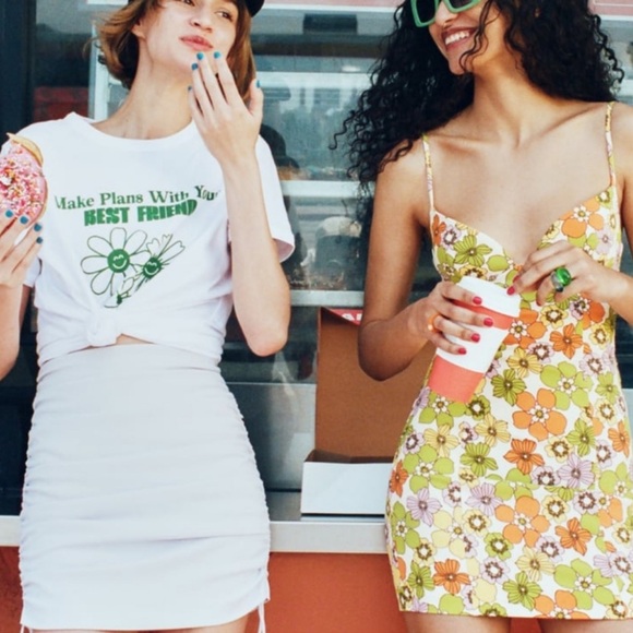 Zara Retro Flower Mini Dress NWT - Picture 3 of 8